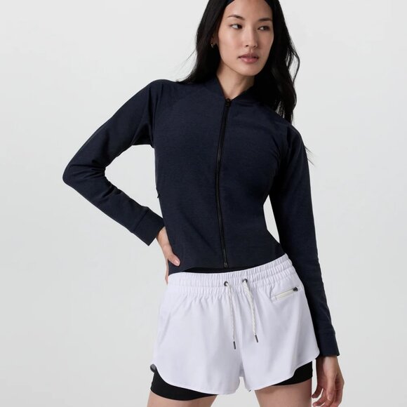 Vuori Elevation Track Jacket Midnight Heather Fitted Bomber Large Zip Up Navy - Picture 1 of 11